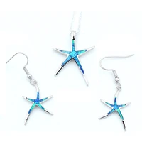 classic starfish ocean theme necklace earrings jewelry set trendy women pendant necklace for female friend wedding party gift