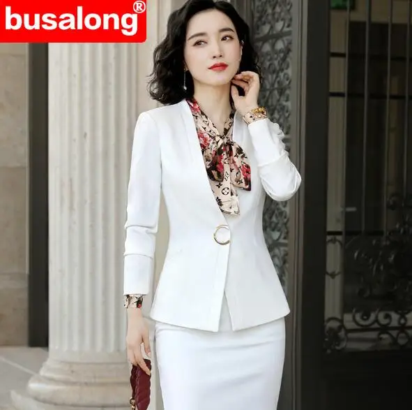 Женский деловой костюм с юбкой блейзер длинным рукавом и юбка офисный размера
