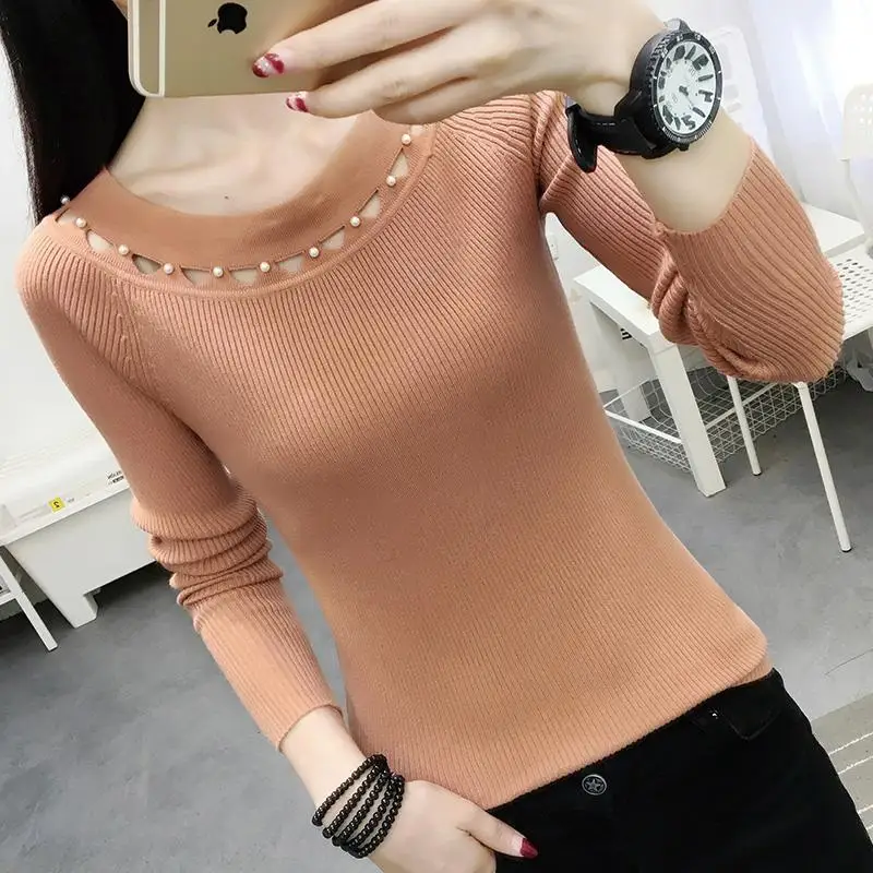Autumn And Winter New 2021 Foreign Style Loose Round Neck Knitted Women's Long-sleeved Pullover Sweater Worn Inside Outside | Женская