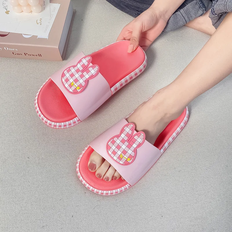 

Summer Slippers Women Men Cute Slides Non-Slip Thick Soft Sole Flip Flops Bathroom Couple Female Home Beach Pool Shoes Sandals