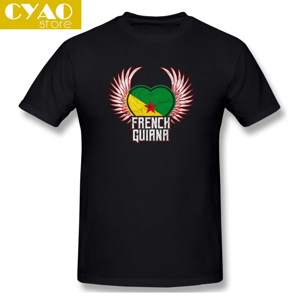 

French Guiana A Men's Basic Short Sleeve T-Shirt Novelty French Guiana Flag Top tee