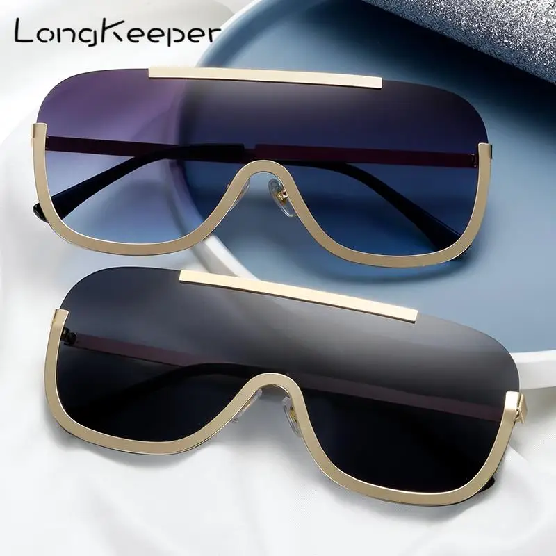 Longkeader модные негабаритные солнцезащитные очки для женщин одна деталь половина
