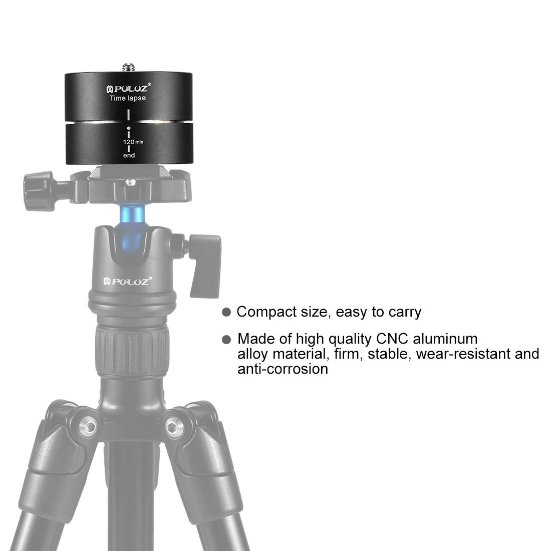 PULUZ Camra Time lapse 360 Панорамное панорамирование вращение 120 минут для Gopro стабилизатор головка штатива 1/4 винтовой адаптер Timelapse