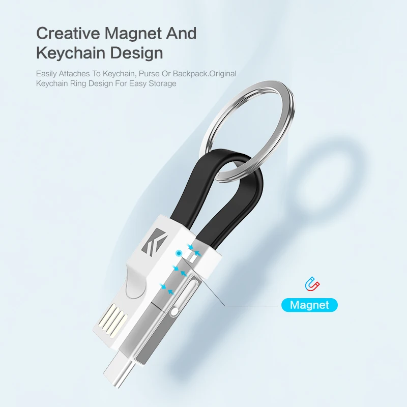 USB-кабель FLOVEME 3 в 1 Micro USB Type-C кабель с подсветкой для iPhone XR X Samsung HUAWEI 2A мини-брелок
