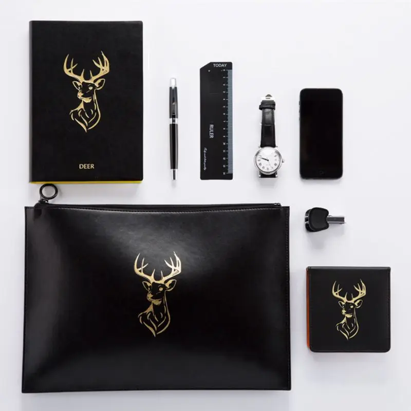 

A4 Multi-function Leather Document Bag File Folder Manager Organizer Storage Bag Meeting Travel Conference Holder 19QA