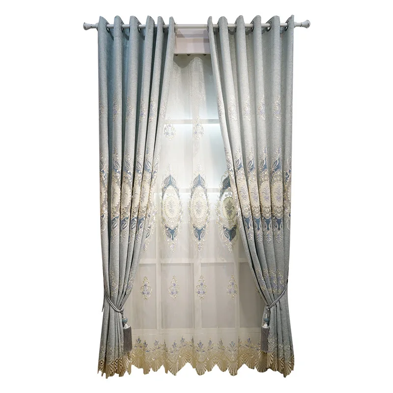 

Modern Luxury Atmosphere European Embroidered Curtain Luxury Living Room Bedroom High-end Simple European Style Curtains