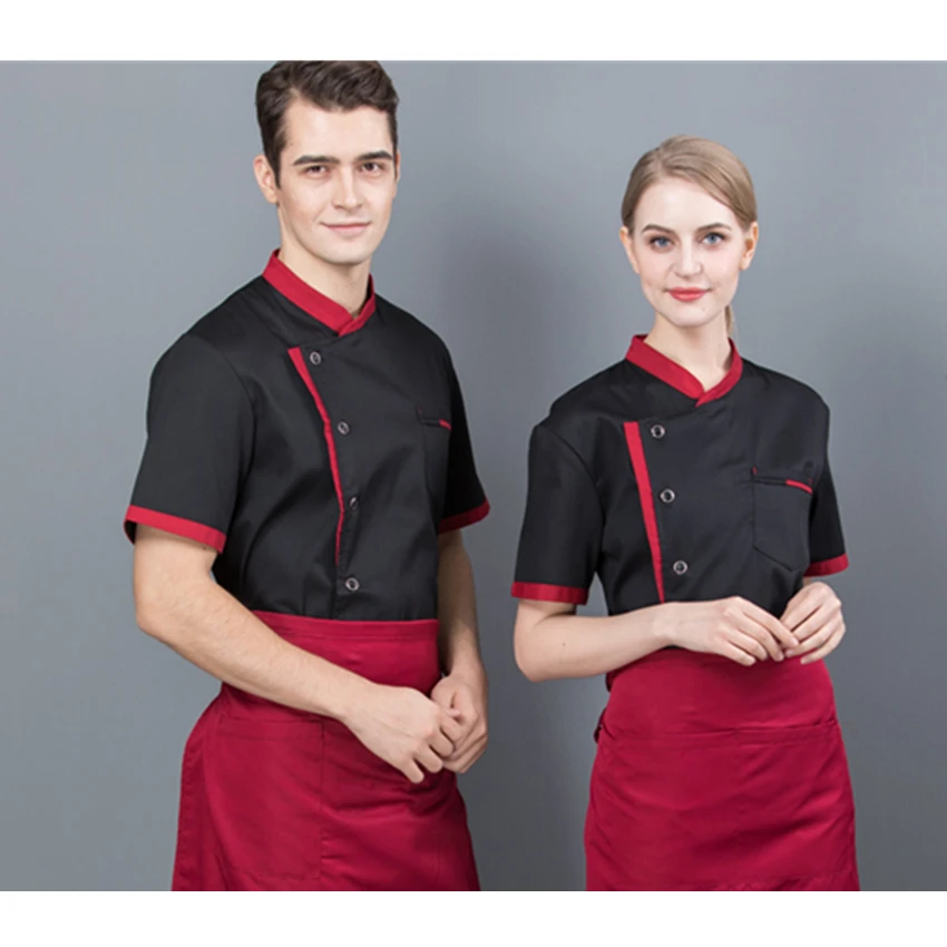 

Chef Kitchen Coat for Men Women Solid Color Cook Master Breathable Jacket Long Sleeve Bakery Waiter Restaurant Catering Uniform