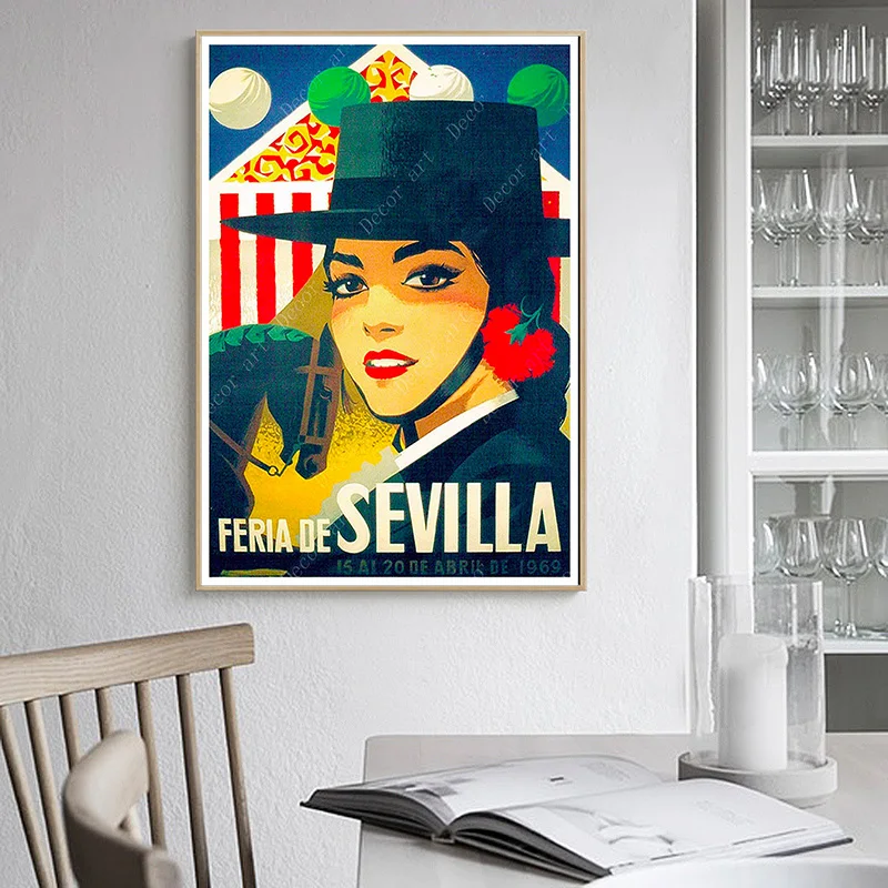 Испанская Андалусия Севилья путешествия холст картины винтажные крафт плакаты