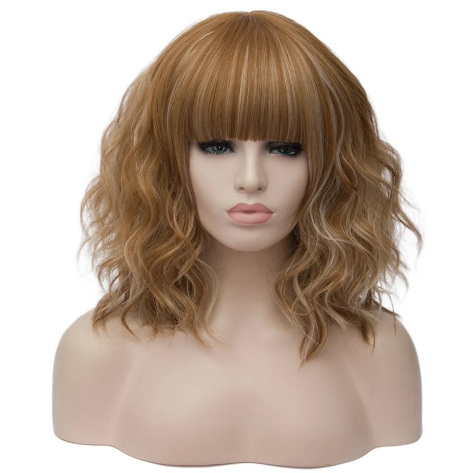 Женский короткий кудрявый парик гака коричневый для косплея синтетические