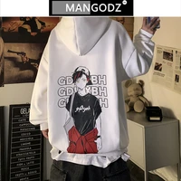 men anime hooded pullover cartoon print swearshirt hip hop vintage male clothing oversize couple clothies hip hop streetwear