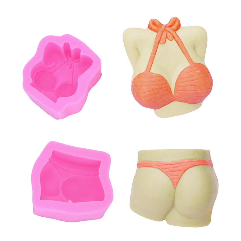 

3D Sexy Bikini Shaped Silicone Fondant Cake Decorating Mold Chocolate Molds Baking Tools Kitchen Accessories