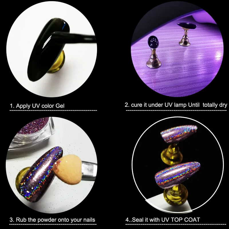 

0.1mm Holographic Glitter Powder Nail Art Accessories Laser Silver Gold Chrome Nail Powder French Manicure Nails Decorations