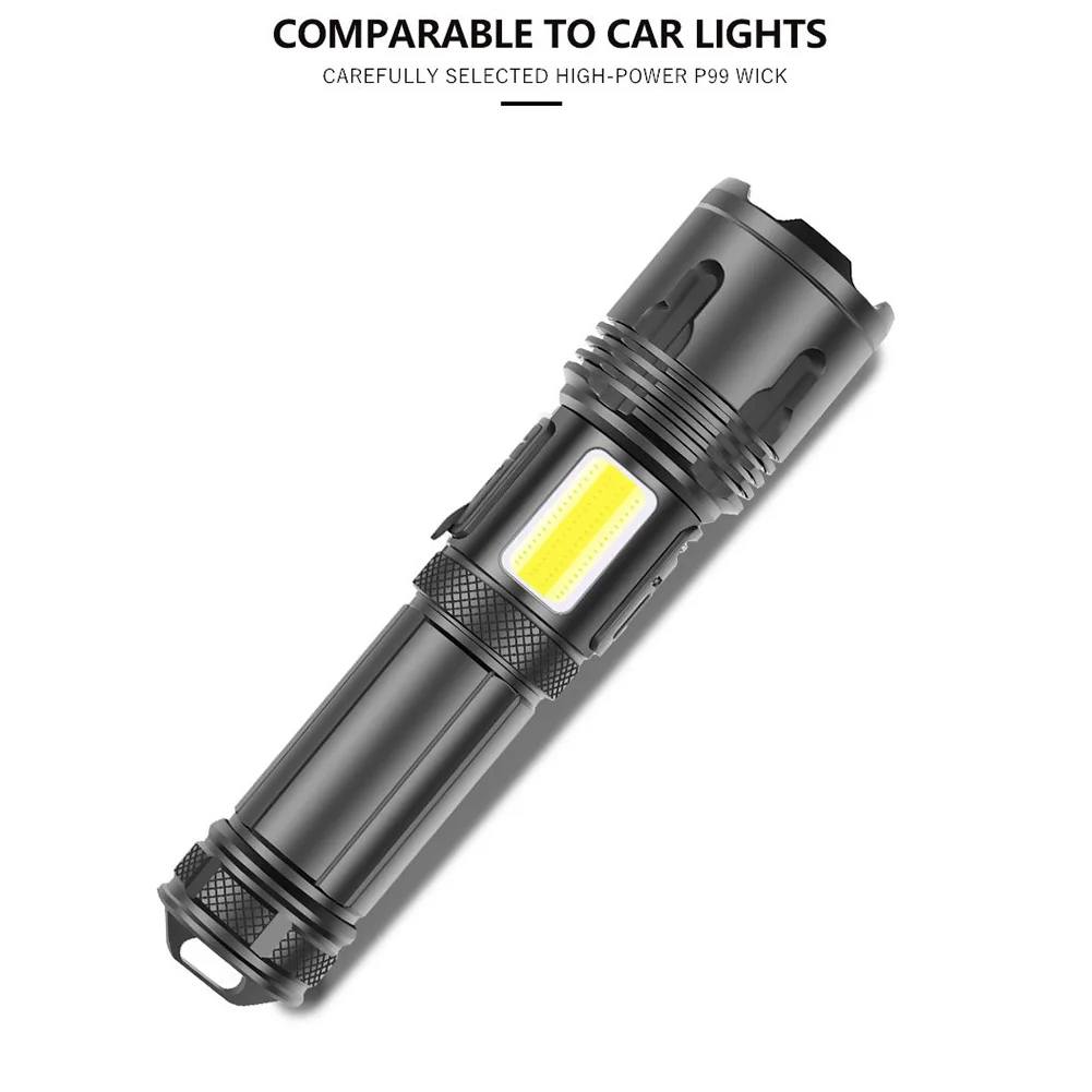 

Handheld Spotlight Lantern Flashlight XHP COB LED Flashlight Torch USB Rechargeable Hunting Fishing Night Flash Lamp