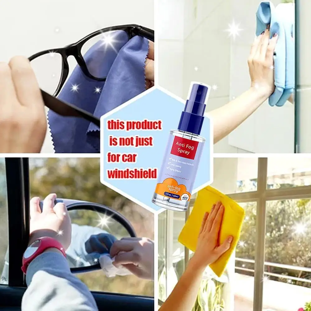 

New 60/30ml Long Lasting Anti-Fog Anti Fog Glass Spray Phone Bathroom Liquid Window Windshield For Glasses Screen Lens Glasse