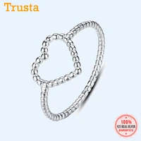 trustdavis genuine 925 sterling silver simple cute hollow heart finger ring size 6 7 8 for women gilr silver 925 jewelry da659