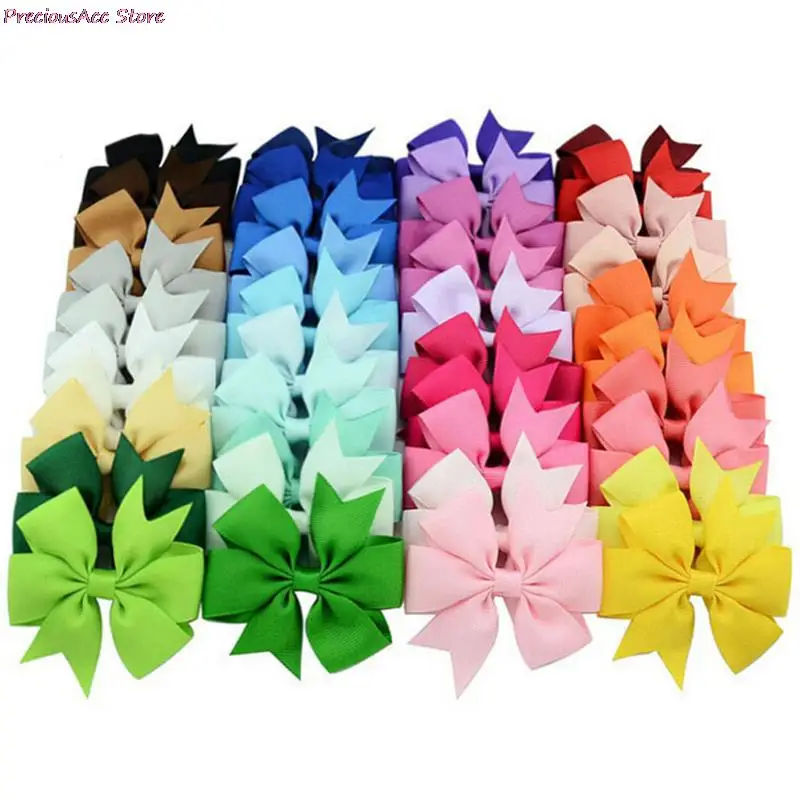

40pcs Baby Girl Grosgrain Ribbon Boutique Hair Bows WITH Alligator Clips Pinwheel Bow For Children Kids Hairbow Hair Accessories