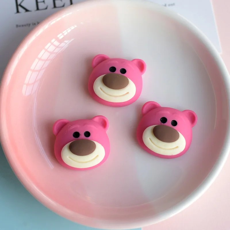 10 шт. мультяшный клубничный медведь конфеты плоский задний полимер