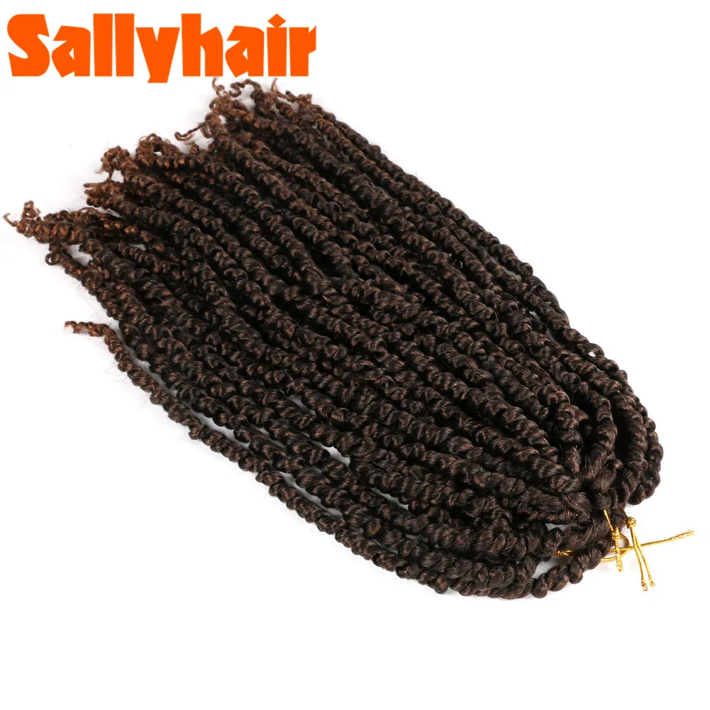 Sallyhair Bomb Passion Twist Fluffy Pre-Twist Crochet Braids Ombre Nubian Twists Synthetic Braiding Hair Extension For Women |