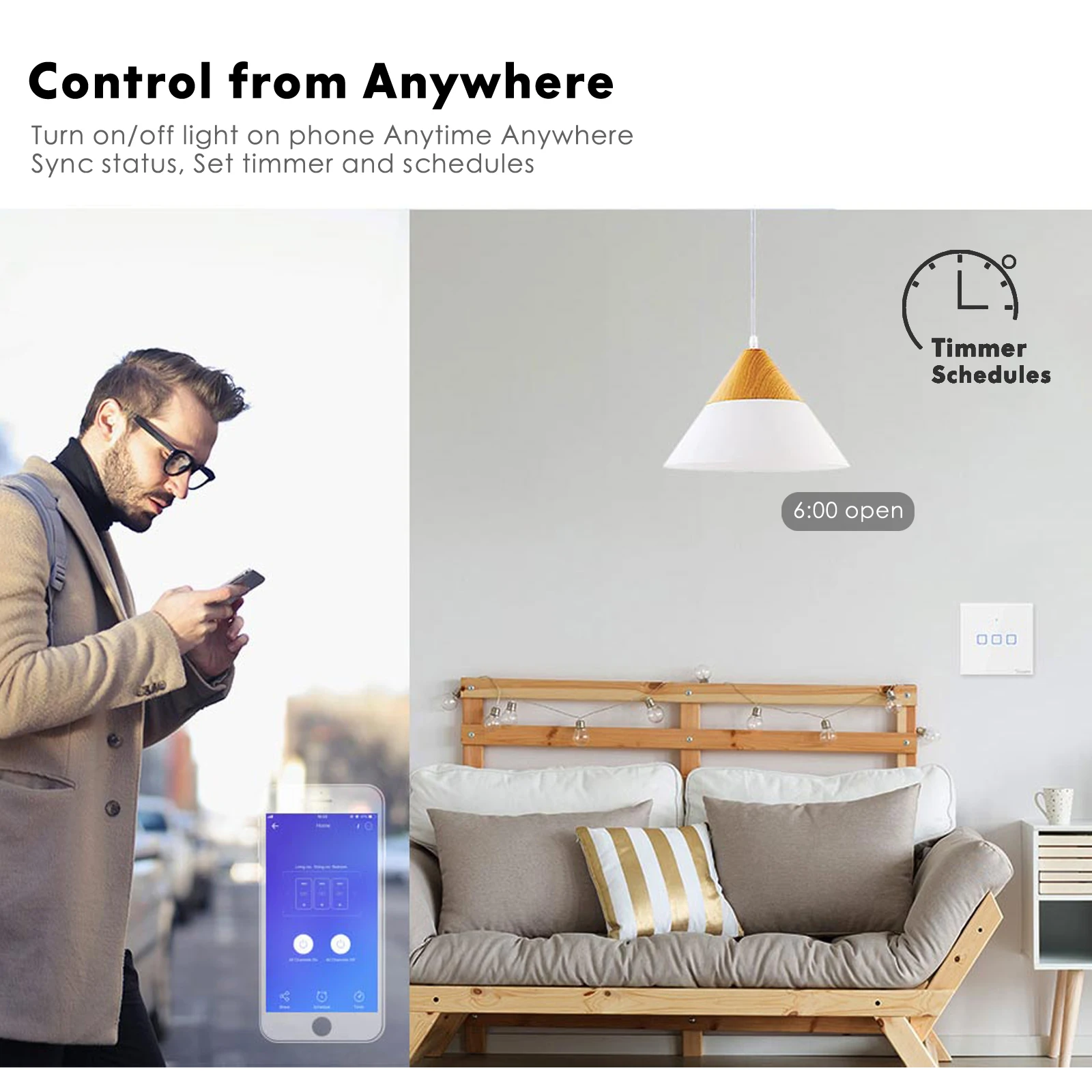 Sonoff T2 T3 Wifi умный переключатель приложение Ewelink/433 RF пульт дистанционного