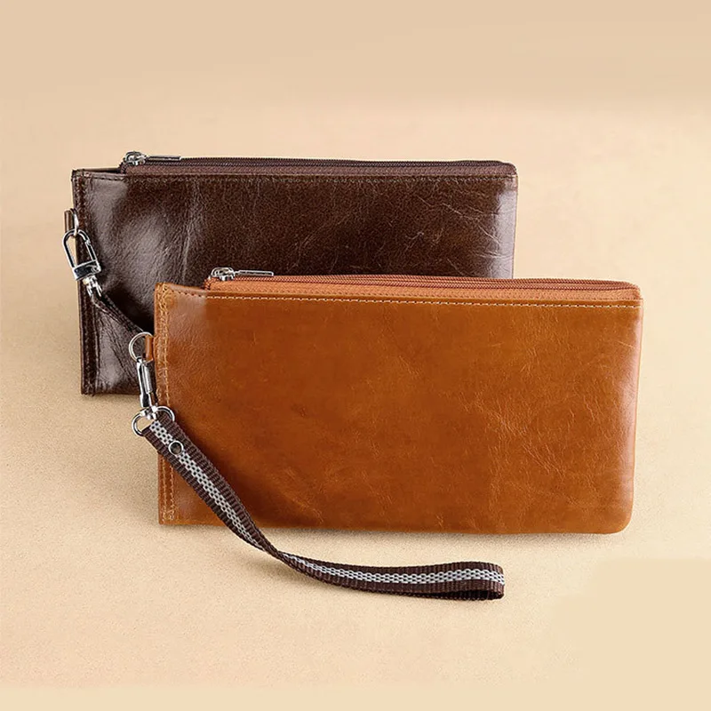 Роскошный брендовый Мужской Длинный кошелек винтажный из натуральной кожи