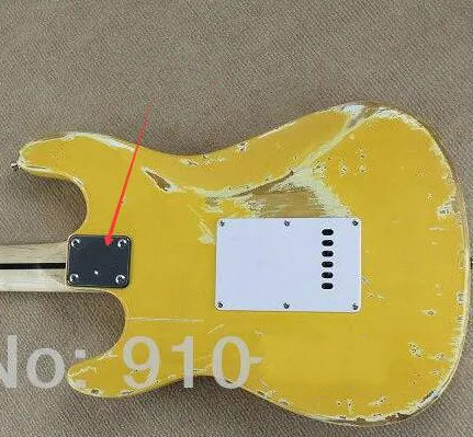 Высшее качество электронная гитара в старинном стиле желтого цвета однотонная