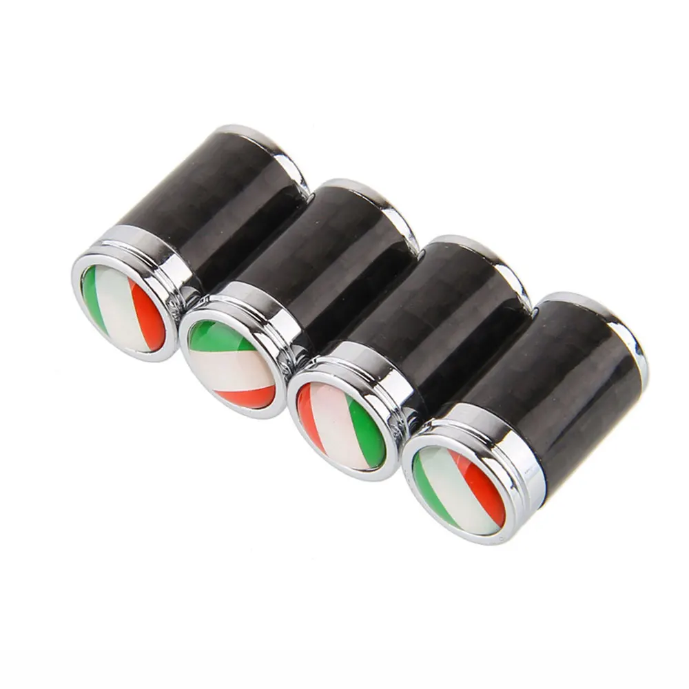 4 шт./компл. медь + углеродное волокно Италия Флаг Стиль крышка на стержень клапана