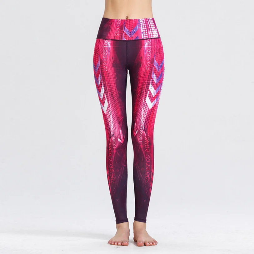 Спортивные быстросохнущие штаны для йоги с принтом спортивные хип бега фитнеса