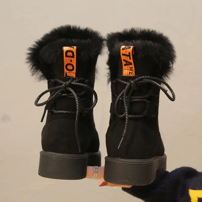 2019 г. зимние модные замшевые кожаные ботинки женская обувь черного цвета
