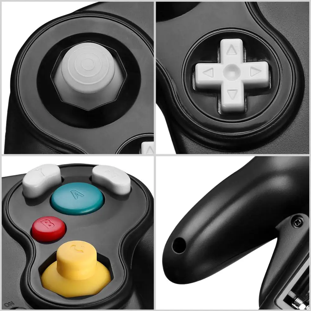 

Wireless Gamecube Controller Wavebird Style w/ Adapter for Nintendo NGC GC Black A1