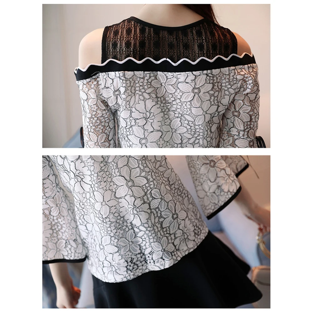 Осеннее Новое поступление женские Сексуальные Вязаные кружевные цветочные топы