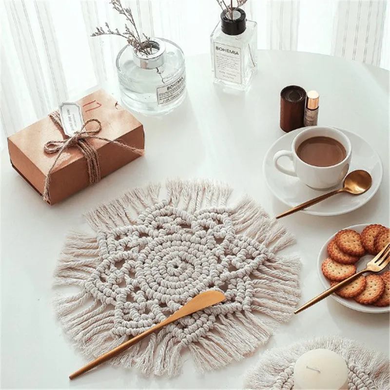 Хлопковая подсвечник ручной работы в виде макраме цветок Рождественская