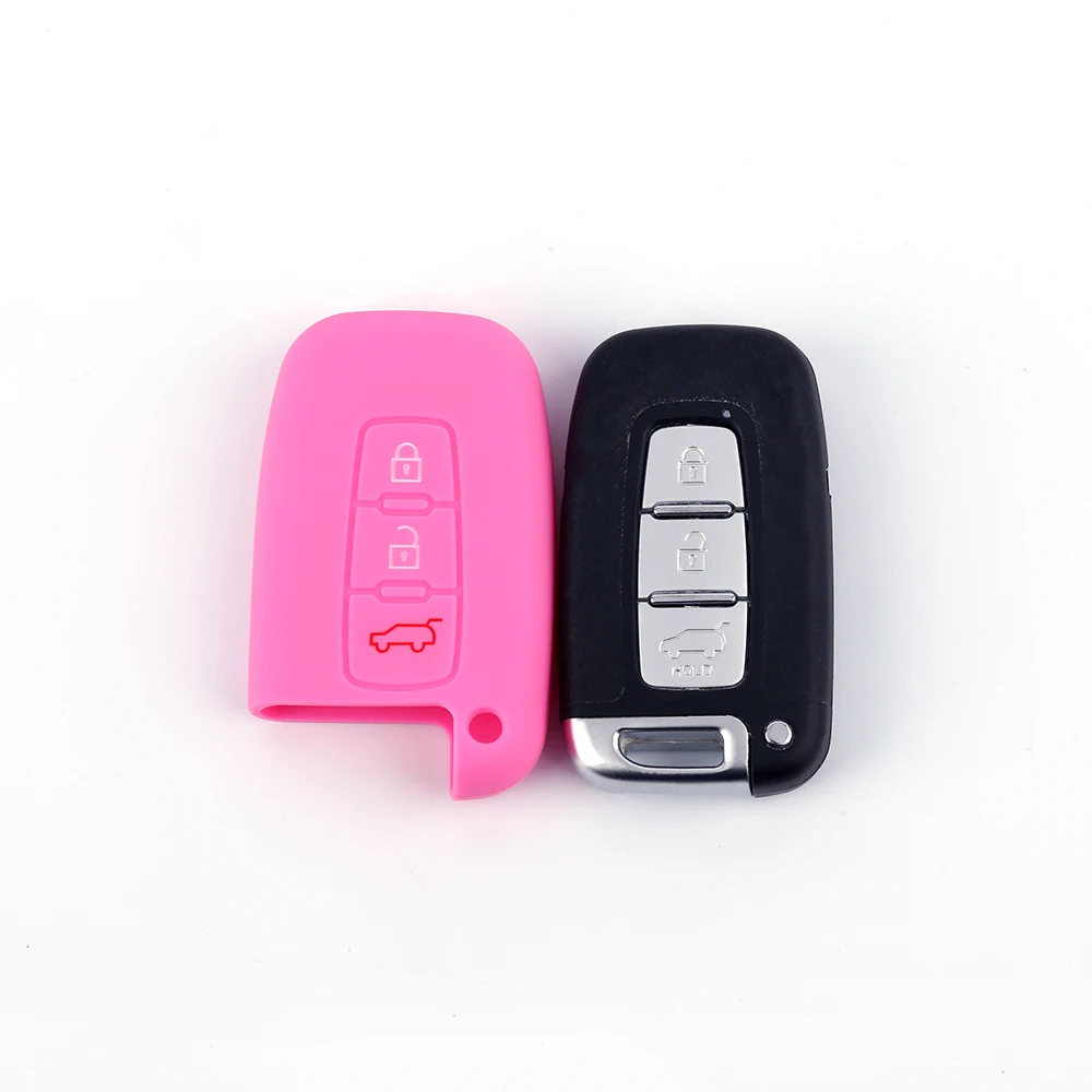 

Hot-Selling Soft Rubber Car Accessories Durable Remote Control 3 Button Silicone Car Key Fob Case Cover with Wholesale Low Price