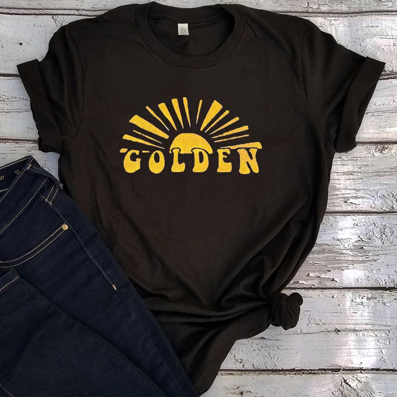 

Love Shirts Women Tpwk Print Tops Love Golden Graphic Tees Girls Aesthetic Clothes 2021 Cartoon Tshirts