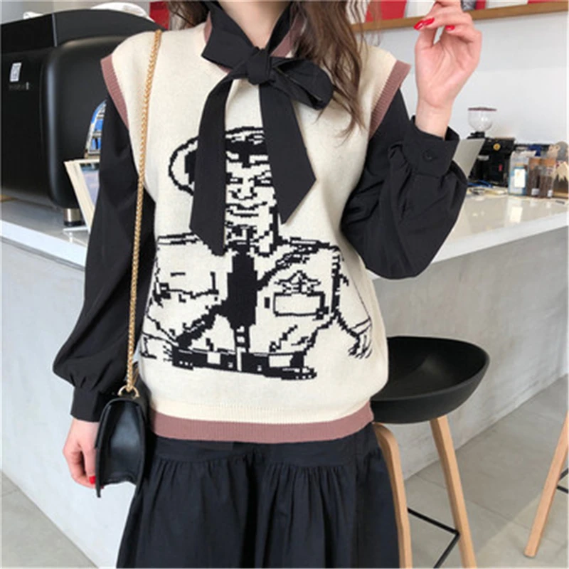 Женский трикотажный жилет RUGOD Повседневный свитер без рукавов с круглым вырезом