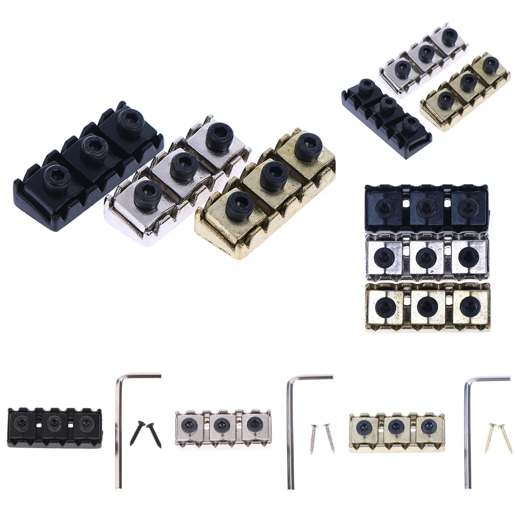 4 teilesatz 43mm elektrische gitarre string kissen doppel elektrische gitarre locking mutter string schloss mit schlüssel gitarre teile mithel