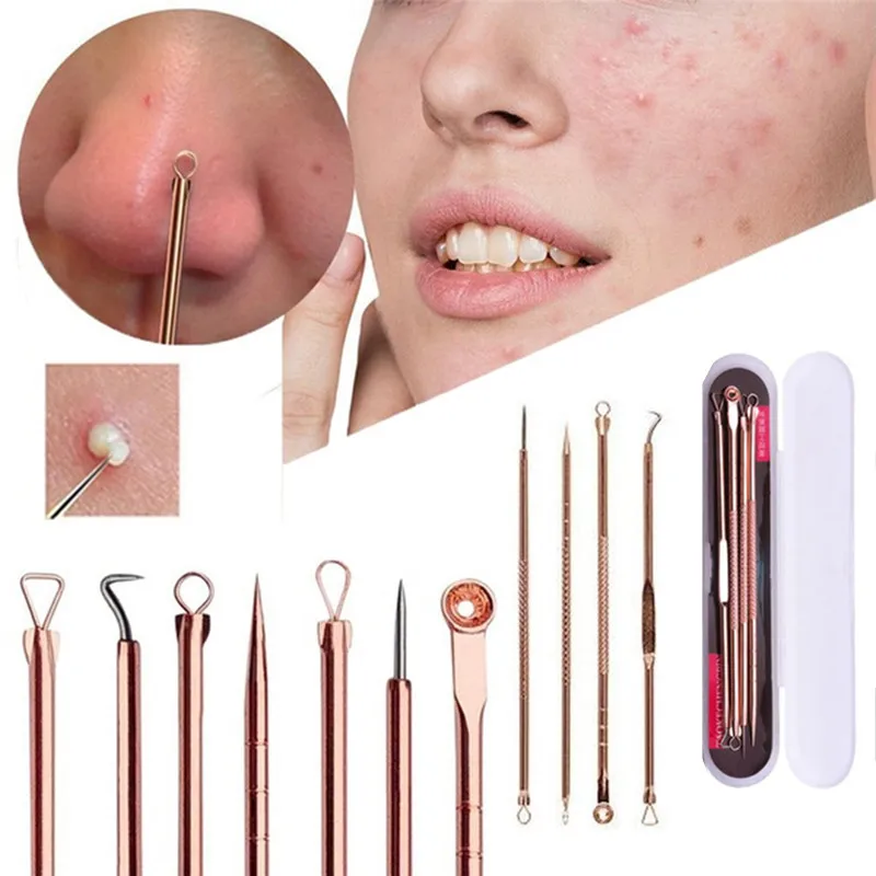 3 4 5 7 8 Pc Stainless Steel Blackhead Remover Tool Kit Whitehead Pimple Spot Comedone Acne Extractor Remover Popper Beauty Tool