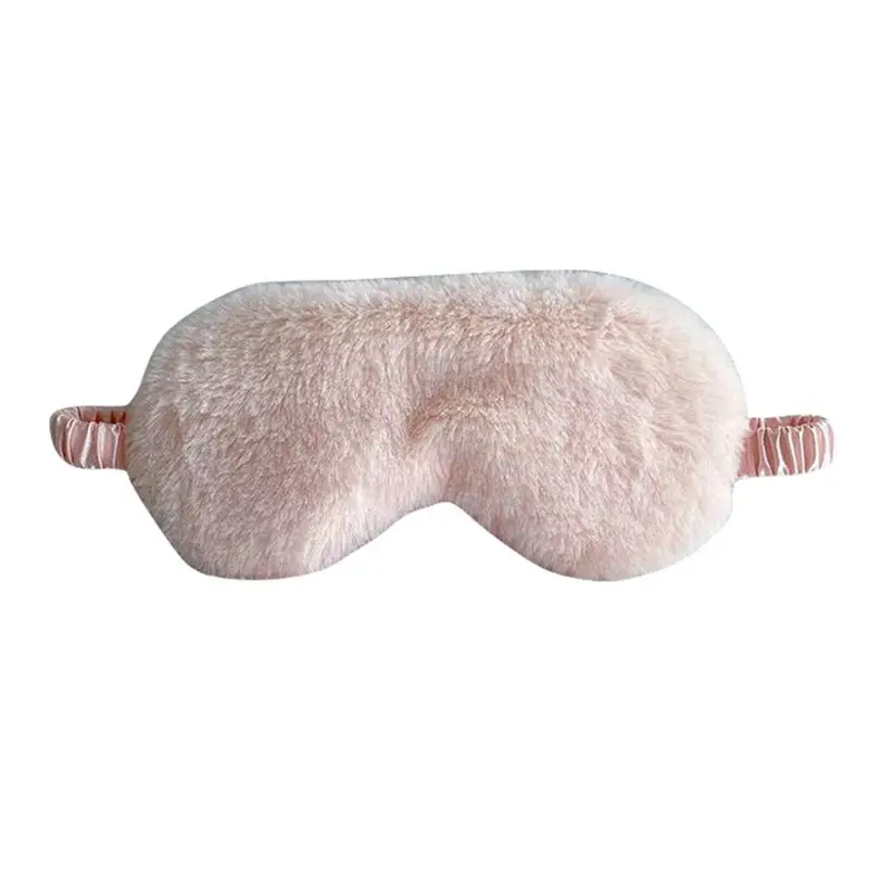 

2021 New Unisex Cartoon Sleeping Eye Mask Plush Imitation Silk Eyeshade Elastic Blindfold