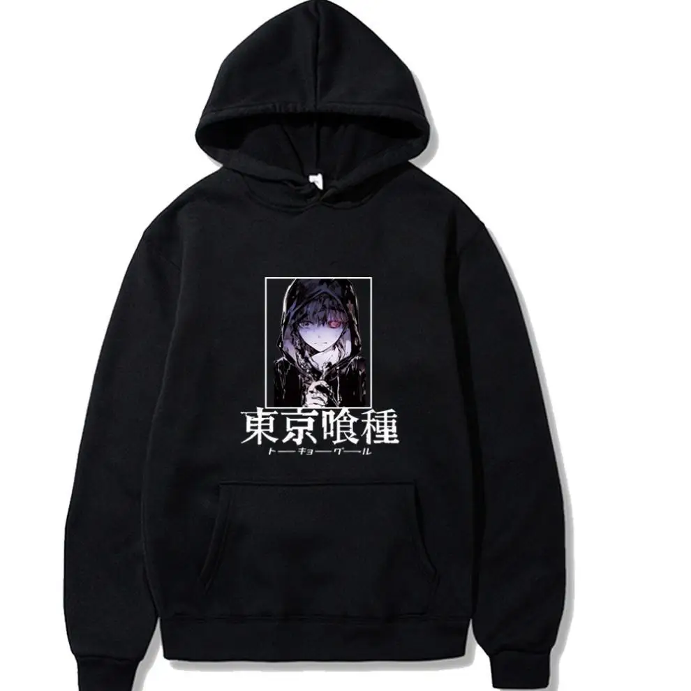 

Anime Tokyo Ghoul Ken Kaneki Men Hoodie Hip Hop Loose Fleece Sweatshirt Unisex Streetwear Harajuku Male Clothes Oversize Tee Top