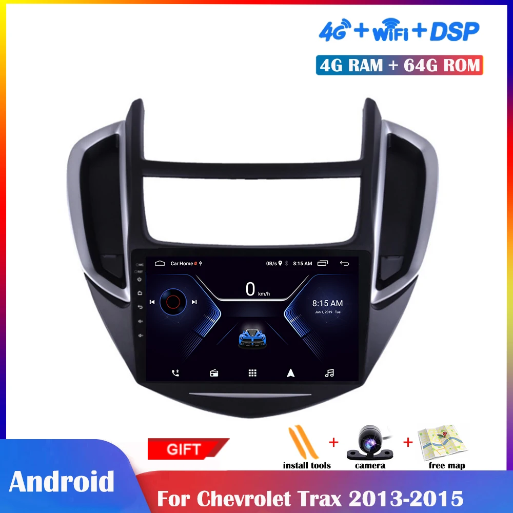 

9-дюймовый мультимедийный плеер Android для Chevrolet Trax 2013-2015, автомобильное радио, стерео-навигация, сенсорный IPS экран DSP, Wi-Fi