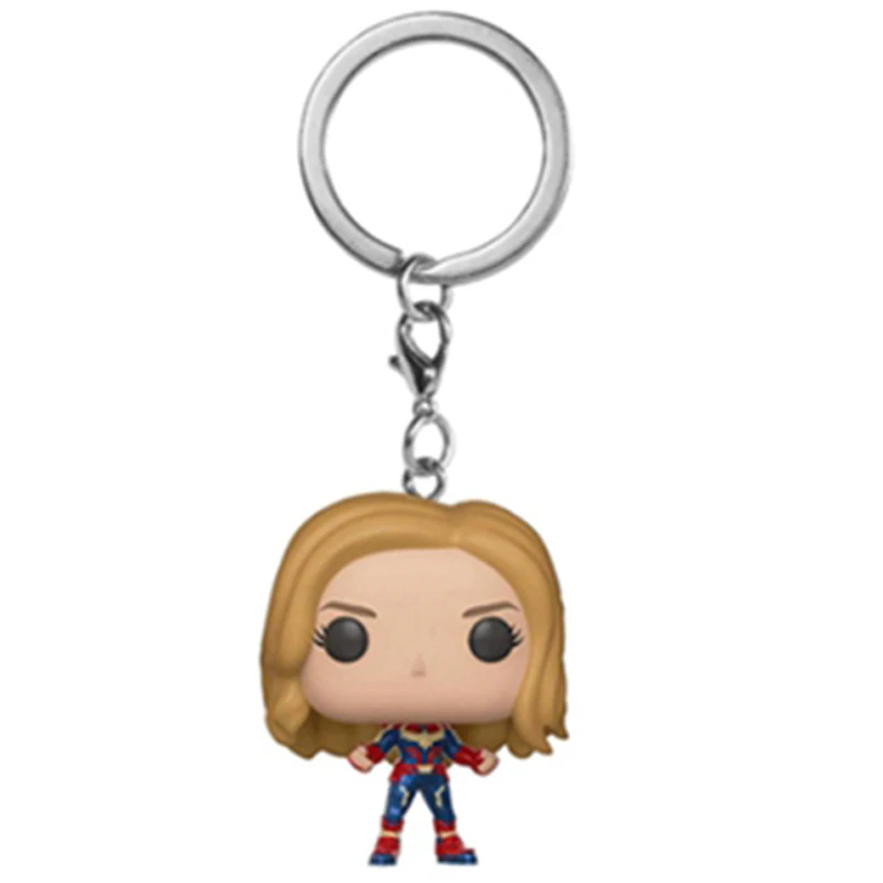 Captain Marvel Брелок с героями Marvel брелок с Железным человеком милый автомобильный брелок DC Comics брелок с Бэтменом для ключей - Цвет: Captain Marvel