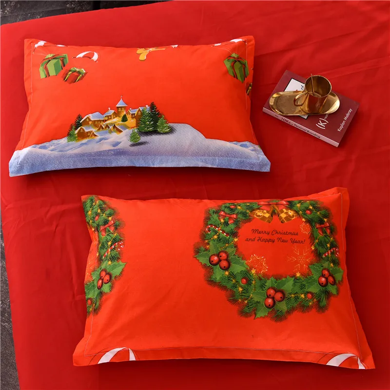 Рождественский Комплект постельного белья для детей двойной размер красный