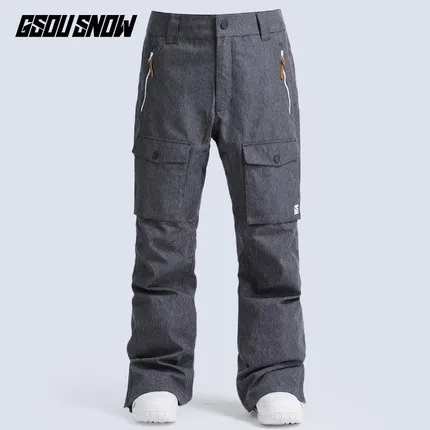 GSOU SNOW Men Ski Pant Snowboard Trouser Winter Windproof Waterproof Outdoor Sport Wear Pocket Style Super Warm Skiing | Спорт и