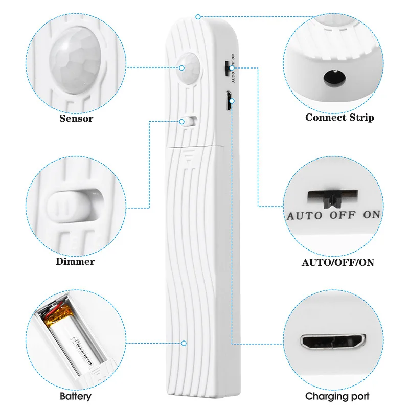 

LED Strip Light Sensors Flexible Lamp 1M 2M 3M Tape Diode SMD 2835 DC5V Desk Screen TV Background Lighting Sensors Control