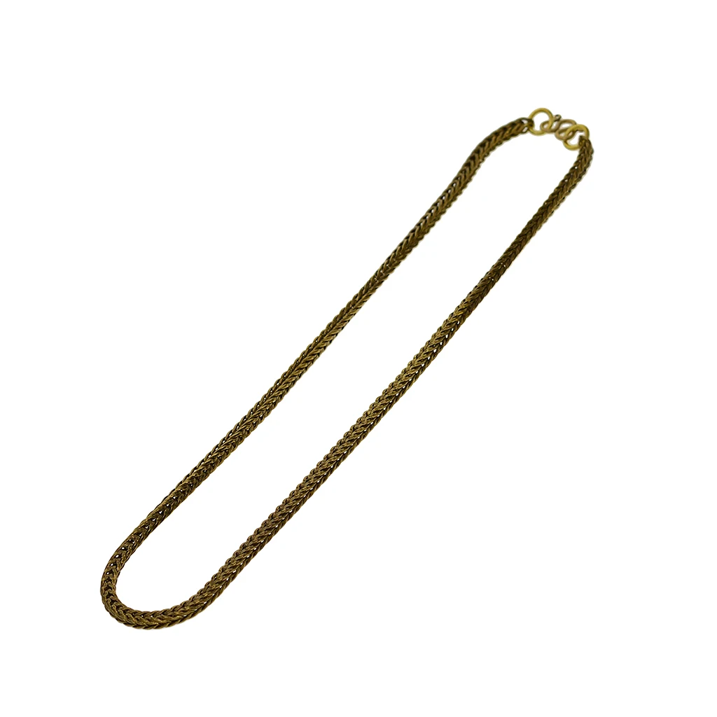 Цепочка-чокер с квадратным плетением чокер из тонкой твердой латуни в стиле