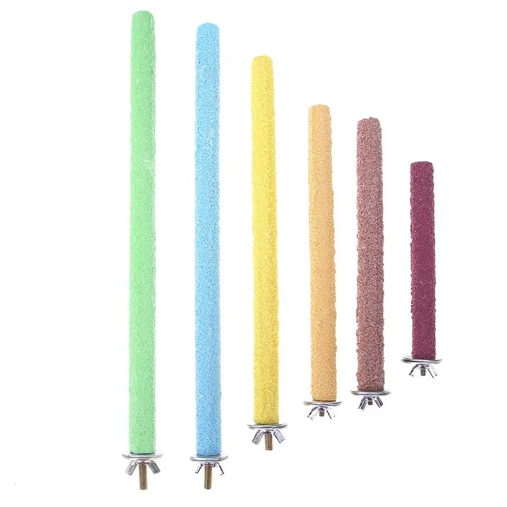 

Colorful Paw Grinding Stick Random Color Cage Bird Perch Toys Parrot Stand Platform Chew Toys Paw Grinding Clean Supplies