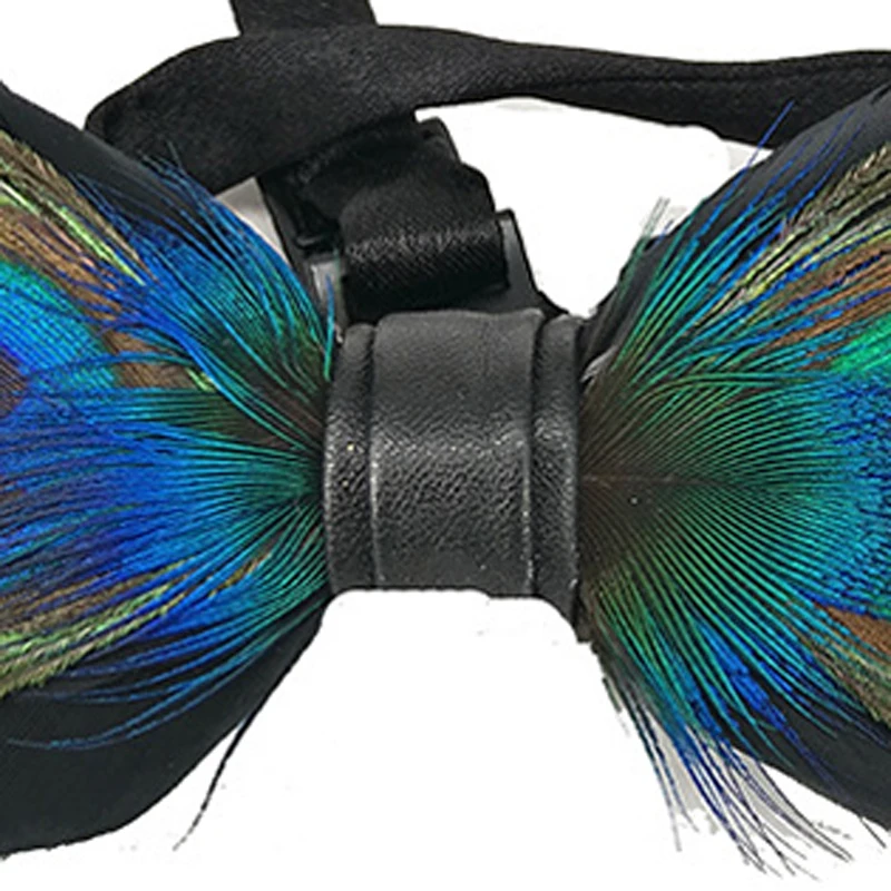 

Mens Luxury Peacock Design Feather Bow Tie Fashion Mens Wedding Hand Made Natural Peacock Feather Style Bowtie With Gift Box