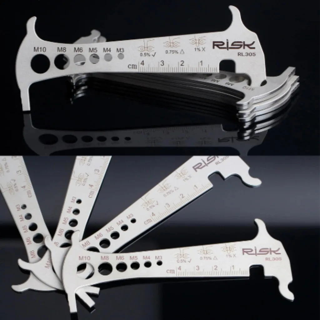 

Risk 3 In 1 Bicycle Chain Checker MTB Road Bike Gauge Tool Wear Gauge Calipers Measuring Screw Chain Hook Cycling Accessories