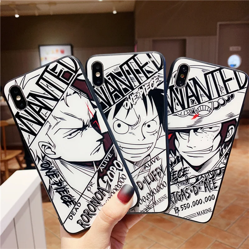 Anime cartoon mobile phone case for iPhone11 X XS XR XSMax 8 7 6 6S PluS tempered explosion-proof glass drop protection cover |