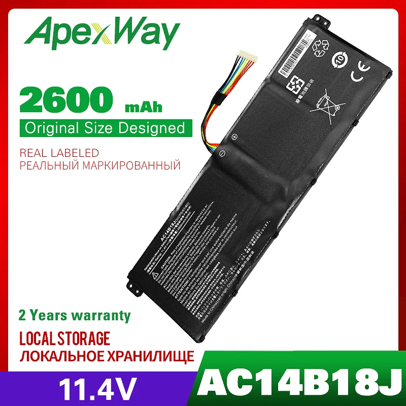 Аккумулятор ApexWay для ноутбука Acer Aspire батарея AC14B18J AC14B13j 1 2 5 2|Аккумуляторы