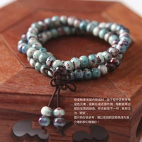 6mm blue green ceramic bracelet meditation chakra reiki wristband healing yoga chic buddhism